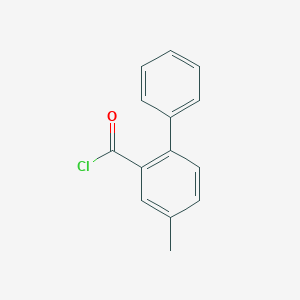 molecular formula C₁₄H₁₁ClO B1146340 4-Methyl-2-biphenylcarbonyl Chloride CAS No. 854235-81-7