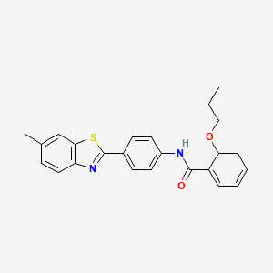 molecular formula C24H22N2O2S B11463465 N-[4-(6-methyl-1,3-benzothiazol-2-yl)phenyl]-2-propoxybenzamide 