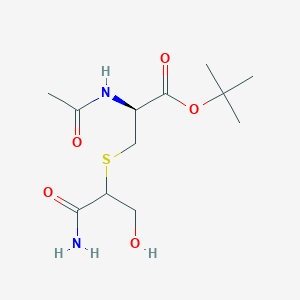 molecular formula C₁₂H₂₂N₂O₅S B1146351 N-Acetyl-S-[2-amino-1-(hydroxymethyl)-2-oxoethyl]-L-cysteine-1,1-dimethylethyl Ester CAS No. 1079950-10-9
