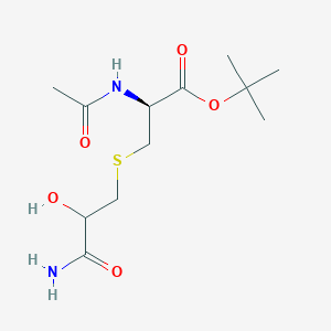 molecular formula C₁₂H₂₂N₂O₅S B1146352 tert-Butyl N-acetyl-S-(3-amino-2-hydroxy-3-oxopropyl)-D-cysteinate CAS No. 1079950-08-5