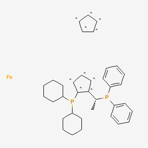 molecular formula C36H44FeP2 10* B1146354 (R)-1-[(1S)-2-(Dicyclohexylphosphino)ferrocenyl]ethyldi-phenylphosphine CAS No. 158923-09-2