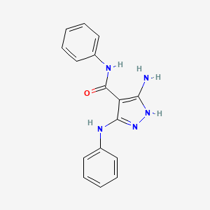 molecular formula C16H15N5O B11463540 5-amino-N-phenyl-3-(phenylamino)-1H-pyrazole-4-carboxamide 
