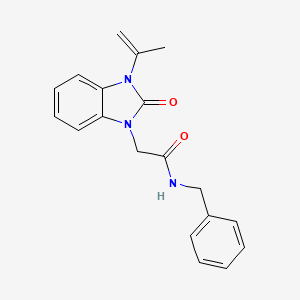 molecular formula C19H19N3O2 B11463564 N-benzyl-2-[2-oxo-3-(prop-1-en-2-yl)-2,3-dihydro-1H-benzimidazol-1-yl]acetamide 