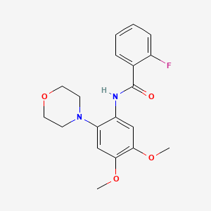 molecular formula C19H21FN2O4 B11463582 N-[4,5-dimethoxy-2-(morpholin-4-yl)phenyl]-2-fluorobenzamide 
