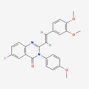 molecular formula C25H21IN2O4 B11463586 2-[(E)-2-(3,4-dimethoxyphenyl)ethenyl]-6-iodo-3-(4-methoxyphenyl)quinazolin-4(3H)-one 