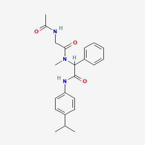molecular formula C22H27N3O3 B11463617 N~2~-acetyl-N-methyl-N-(2-oxo-1-phenyl-2-{[4-(propan-2-yl)phenyl]amino}ethyl)glycinamide 