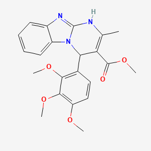 molecular formula C22H23N3O5 B11463706 Methyl 2-methyl-4-(2,3,4-trimethoxyphenyl)-1,4-dihydropyrimido[1,2-a]benzimidazole-3-carboxylate 
