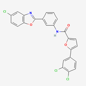 molecular formula C24H13Cl3N2O3 B11463729 N-[3-(5-chloro-1,3-benzoxazol-2-yl)phenyl]-5-(3,4-dichlorophenyl)furan-2-carboxamide 