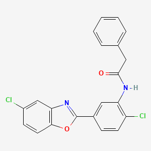 molecular formula C21H14Cl2N2O2 B11463752 N-[2-chloro-5-(5-chloro-1,3-benzoxazol-2-yl)phenyl]-2-phenylacetamide 