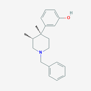 molecular formula C₂₀H₂₅NO B1146377 3-(rac-1-Benzyl-3,4-dimethylpiperidin-4-yl)phenol CAS No. 309264-43-5
