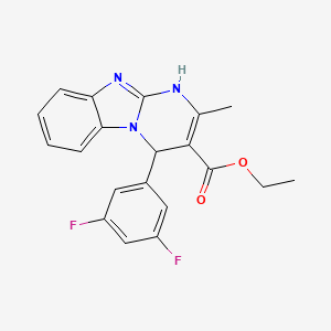 molecular formula C20H17F2N3O2 B11463798 Ethyl 4-(3,5-difluorophenyl)-2-methyl-1,4-dihydropyrimido[1,2-a]benzimidazole-3-carboxylate 