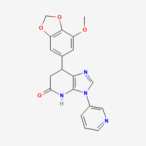 molecular formula C19H16N4O4 B11463834 7-(7-methoxy-1,3-benzodioxol-5-yl)-3-(pyridin-3-yl)-3,4,6,7-tetrahydro-5H-imidazo[4,5-b]pyridin-5-one 