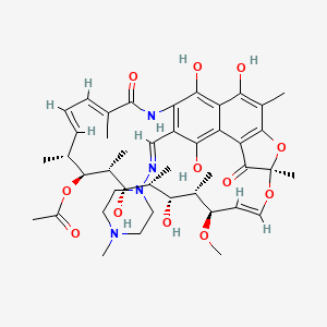 molecular formula C₄₃H₅₈N₄O₁₂ B1146386 25-Deacetyl-21-Acetyl Rifampicin CAS No. 1416773-22-2