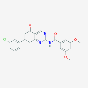 molecular formula C23H20ClN3O4 B11463891 N-[7-(3-chlorophenyl)-5-oxo-5,6,7,8-tetrahydroquinazolin-2-yl]-3,5-dimethoxybenzamide 