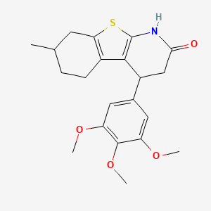 molecular formula C21H25NO4S B11463905 7-methyl-4-(3,4,5-trimethoxyphenyl)-3,4,5,6,7,8-hexahydro[1]benzothieno[2,3-b]pyridin-2(1H)-one 