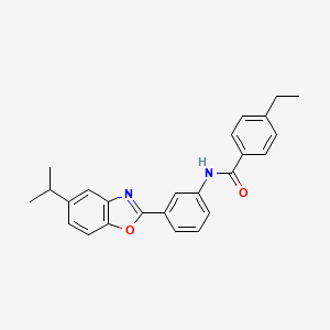 molecular formula C25H24N2O2 B11463995 4-ethyl-N-{3-[5-(propan-2-yl)-1,3-benzoxazol-2-yl]phenyl}benzamide 