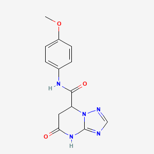 molecular formula C13H13N5O3 B11463998 N-(4-methoxyphenyl)-5-oxo-4,5,6,7-tetrahydro[1,2,4]triazolo[1,5-a]pyrimidine-7-carboxamide 