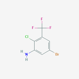 molecular formula C7H4BrClF3N B011464 5-Bromo-2-chloro-3-(trifluoromethyl)aniline CAS No. 105172-79-0