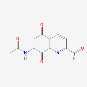 N-(2-formyl-5,8-dioxo-5,8-dihydroquinolin-7-yl)acetamide