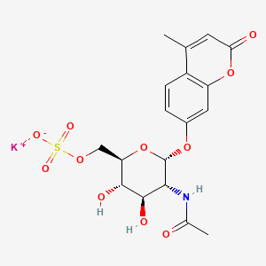potassium;[(2R,3S,4R,5R,6R)-5-acetamido-3,4-dihydroxy-6-(4-methyl-2-oxochromen-7-yl)oxyoxan-2-yl]methyl sulfate