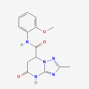 molecular formula C14H15N5O3 B11464095 N-(2-methoxyphenyl)-2-methyl-5-oxo-4,5,6,7-tetrahydro[1,2,4]triazolo[1,5-a]pyrimidine-7-carboxamide 