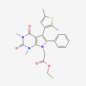 molecular formula C24H25N3O4S B11464207 ethyl [5-(2,5-dimethylthiophen-3-yl)-1,3-dimethyl-2,4-dioxo-6-phenyl-1,2,3,4-tetrahydro-7H-pyrrolo[2,3-d]pyrimidin-7-yl]acetate 