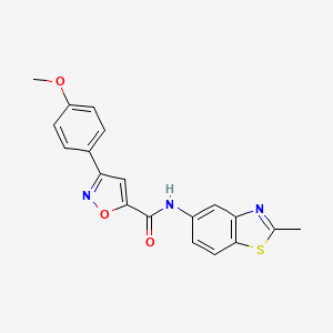 molecular formula C19H15N3O3S B11464278 3-(4-methoxyphenyl)-N-(2-methyl-1,3-benzothiazol-5-yl)-1,2-oxazole-5-carboxamide 
