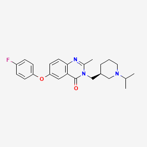 6-(4-fluorophenoxy)-2-methyl-3-[[(3S)-1-propan-2-ylpiperidin-3-yl]methyl]quinazolin-4-one