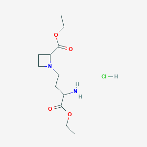 Ethyl 1-(3-amino-4-ethoxy-4-oxobutyl)azetidine-2-carboxylate;hydrochloride
