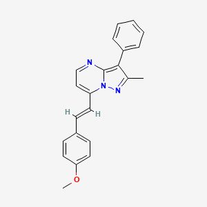 molecular formula C22H19N3O B11464613 7-[2-(4-Methoxyphenyl)ethenyl]-2-methyl-3-phenylpyrazolo[1,5-a]pyrimidine 