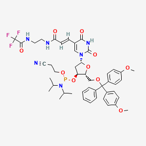 molecular formula C46H54F3N6O10P B1146496 5'-O-[Bis(4-Methoxyphenyl)Phenylmethyl]-2'-Deoxy-5-[3-Oxo-3-[[2-[(Trifluoroacetyl)Amino]Ethyl]Amino]-1-Propenyl]-Uridine 3'-[2-Cyanoethyl Bis(1-Methylethyl)Phosphoramidite] CAS No. 153512-22-2