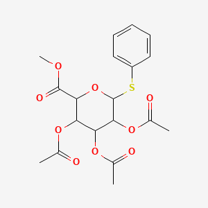molecular formula C19H22O9S B1146509 Methyl phenyl 2,3,4-tri-O-acetyl-1-thio-alpha-L-gulopyranosiduronate CAS No. 62812-42-4