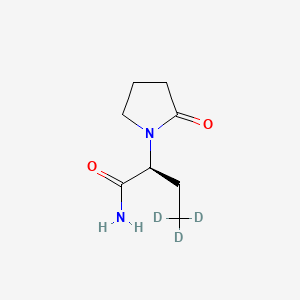 molecular formula C₈H₁₁D₃N₂O₂ B1146525 左乙拉西坦-d3（含 d0） CAS No. 1217851-16-5