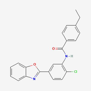 molecular formula C22H17ClN2O2 B11465261 N-[5-(1,3-benzoxazol-2-yl)-2-chlorophenyl]-4-ethylbenzamide 