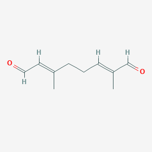 molecular formula C₁₀H₁₄O₂ B1146528 (6E)-8-oxogeranial CAS No. 80054-40-6