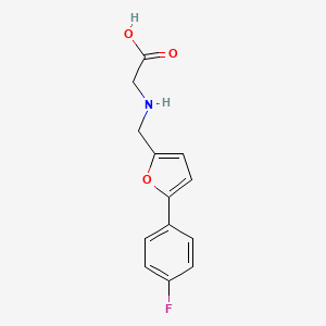 molecular formula C13H12FNO3 B11465558 N-{[5-(4-fluorophenyl)furan-2-yl]methyl}glycine 