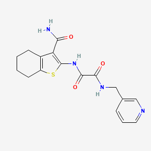 molecular formula C17H18N4O3S B11465582 N-(3-carbamoyl-4,5,6,7-tetrahydro-1-benzothiophen-2-yl)-N'-(pyridin-3-ylmethyl)ethanediamide 