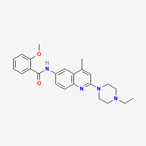 molecular formula C24H28N4O2 B11465598 N-[2-(4-ethylpiperazin-1-yl)-4-methylquinolin-6-yl]-2-methoxybenzamide 