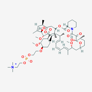 molecular formula C₅₈H₉₅N₂O₁₇P B1146564 42-O-[2-[[Hydroxy[2-(trimethylammonio)ethoxy]phosphinyl]oxy]ethyl] Rapamycin Inner Salt >75per cent CAS No. 1062645-51-5