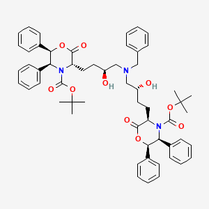 molecular formula C₅₇H₆₇N₃O₁₀ B1146565 tert-butyl (3R,5S,6R)-3-[(3R)-4-[benzyl-[(2S)-2-hydroxy-4-[(3S,5S,6R)-4-[(2-methylpropan-2-yl)oxycarbonyl]-2-oxo-5,6-diphenylmorpholin-3-yl]butyl]amino]-3-hydroxybutyl]-2-oxo-5,6-diphenylmorpholine-4-carboxylate CAS No. 869111-60-4