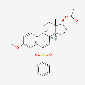 molecular formula C₂₇H₃₀O₅S B1146583 (17alpha)-6-(Benzenesulfonyl)-3-methoxyestra-1,3,5(10),6-tetraen-17-yl acetate CAS No. 153004-08-1