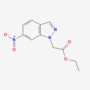 molecular formula C11H11N3O4 B11465875 ethyl (6-nitro-1H-indazol-1-yl)acetate 