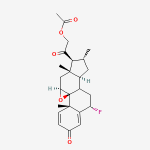 molecular formula C₂₄H₂₉FO₅ B1146594 (6alpha,8xi,9beta,11beta,16alpha)-6-Fluoro-16-methyl-3,20-dioxo-9,11-epoxypregna-1,4-dien-21-yl acetate CAS No. 61618-91-5