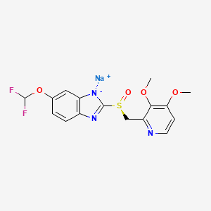 molecular formula C₁₆H₁₄F₂N₃NaO₄S B1146597 sodium (S)-6-(difluoromethoxy)-2-(((3,4-dimethoxypyridin-2-yl)methyl)sulfinyl)benzo[d]imidazol-1-ide CAS No. 160488-53-9