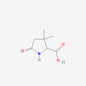 molecular formula C7H11NO3 B1146598 3,3-Dimethyl-5-oxopyrrolidine-2-carboxylic acid CAS No. 141978-97-4