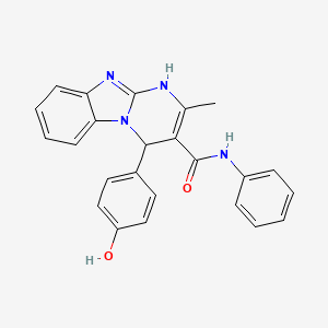 molecular formula C24H20N4O2 B11466024 4-(4-hydroxyphenyl)-2-methyl-N-phenyl-1,4-dihydropyrimido[1,2-a]benzimidazole-3-carboxamide 