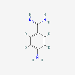 molecular formula C₇H₇D₄Cl₂N₃ B1146605 4-Aminobenzamidine-d4 Dihydrochloride CAS No. 1346600-28-9