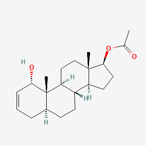 molecular formula C₂₁H₃₂O₃ B1146629 [(1S,5S,8S,9S,10S,13S,14S,17S)-1-Hydroxy-10,13-dimethyl-4,5,6,7,8,9,11,12,14,15,16,17-dodecahydro-1H-cyclopenta[a]phenanthren-17-yl] acetate CAS No. 5846-70-8