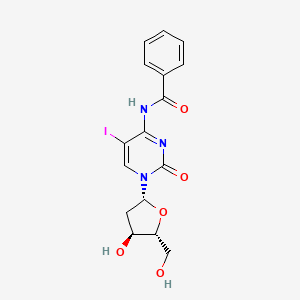 molecular formula C16H16IN3O5 B1146635 Cytidine, N-benzoyl-2'-deoxy-5-iodo-(9CI) CAS No. 158042-39-8