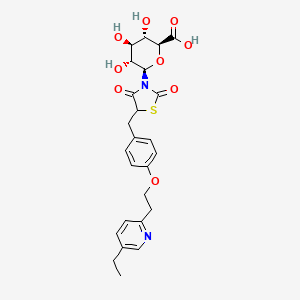 molecular formula C₂₅H₂₈N₂O₉S B1146645 PIOGLITAZONE N-BETA-D-GLUCURONIDE CAS No. 1296832-75-1